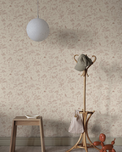 Tapet cu design delicat terracotta