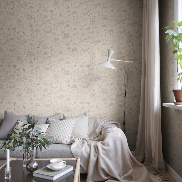 Tapet cu design delicat terracotta