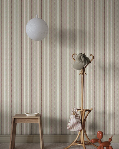 Tapet bej cu linii fine într-un interior modern