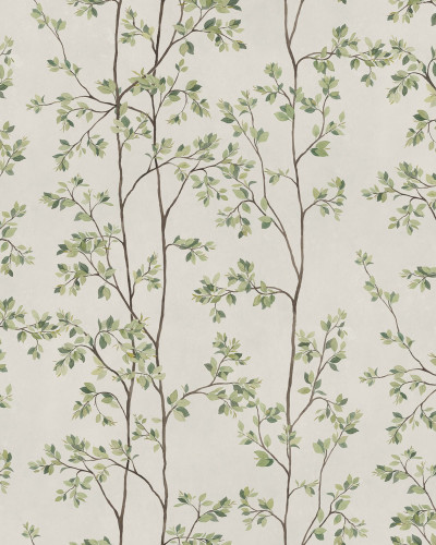 Tapet cu motiv floral verde, design elegant pentru interior