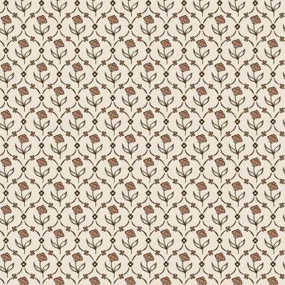 Tapet floral terracotta într-un interior elegant
