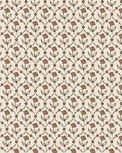 Tapet floral terracotta într-un interior elegant