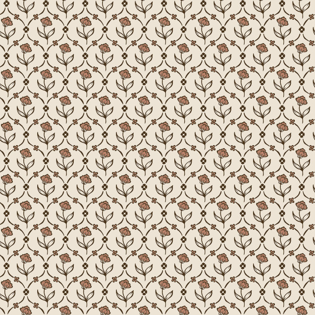 Tapet floral terracotta într-un interior elegant