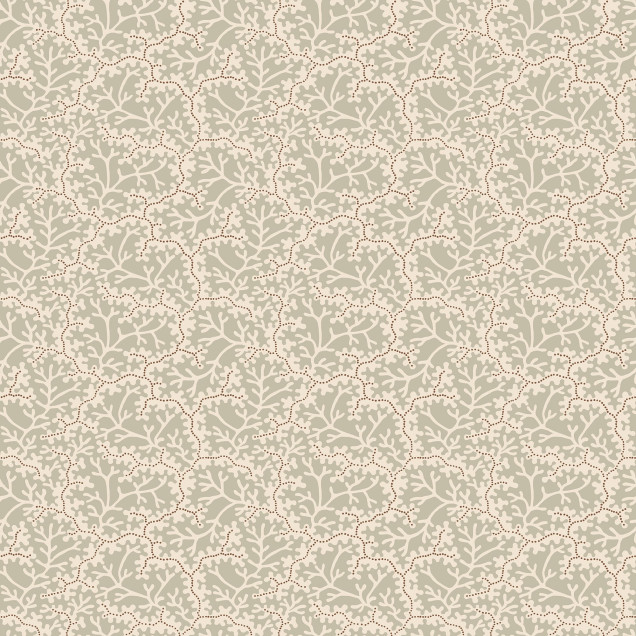 Tapet floral delicat în nuanțe de verde și corai, ideal pentru un decor interior rafinat