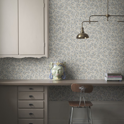 Tapet floral albastru deschis, design elegant