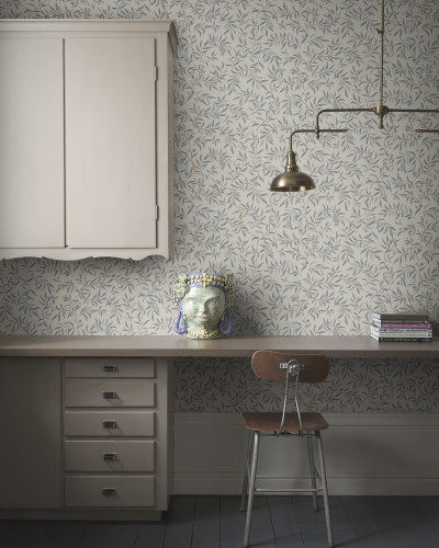Tapet floral albastru deschis, design elegant