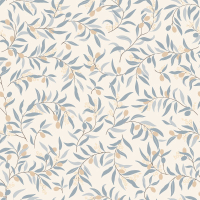 Tapet floral albastru deschis, design elegant