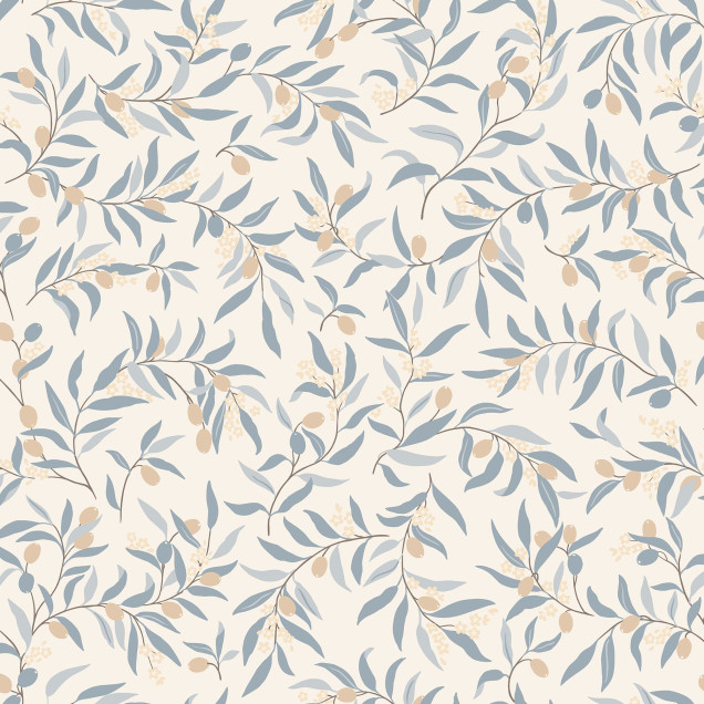 Tapet floral albastru deschis, design elegant