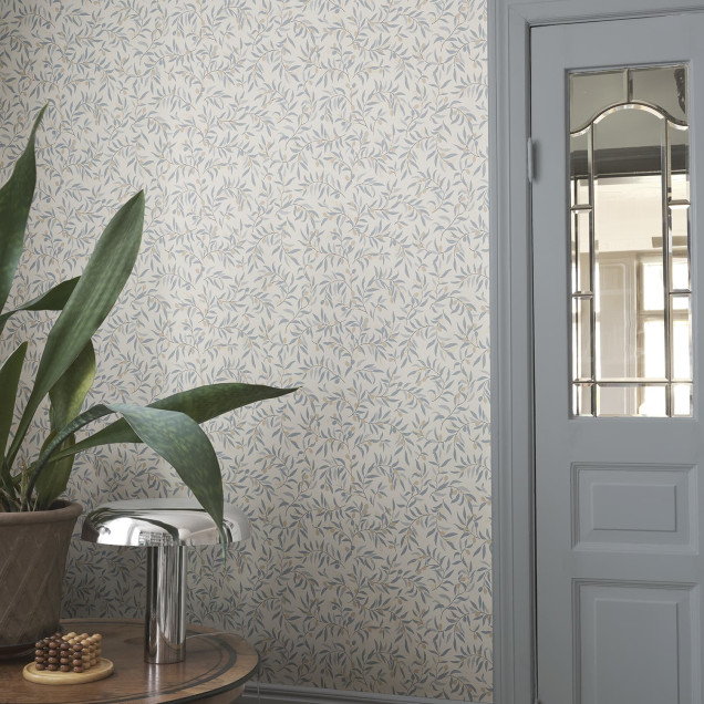Tapet floral albastru deschis, design elegant