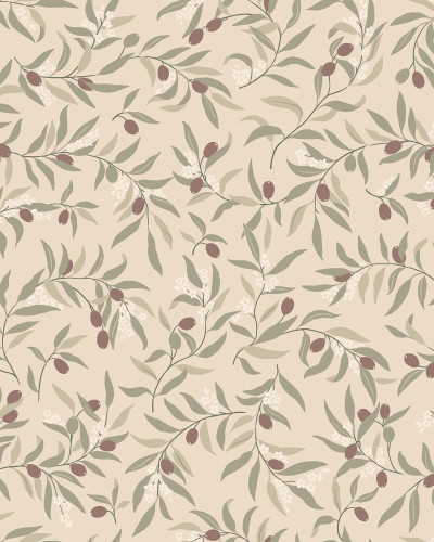 Tapet cu model floral bordo într-o cameră de zi elegantă