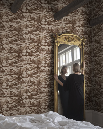 Tapet maro cu model lacustru elegant