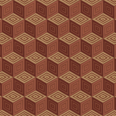 Tapet geometric terracotta într-o cameră elegantă