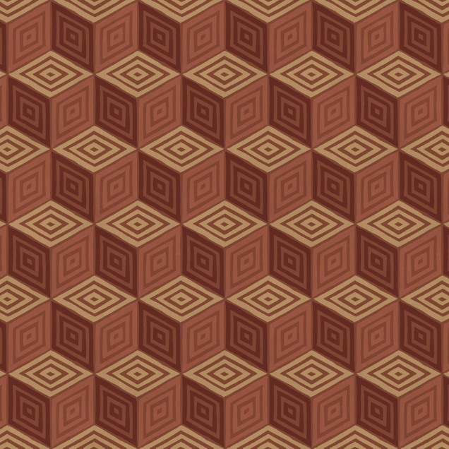 Tapet geometric terracotta într-o cameră elegantă