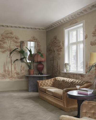 Tapet cu design clasic în nuanțe de terracotta