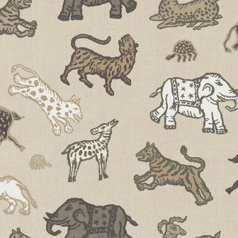 Tapet bej cu modele diverse de animale