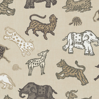 Tapet bej cu modele diverse de animale