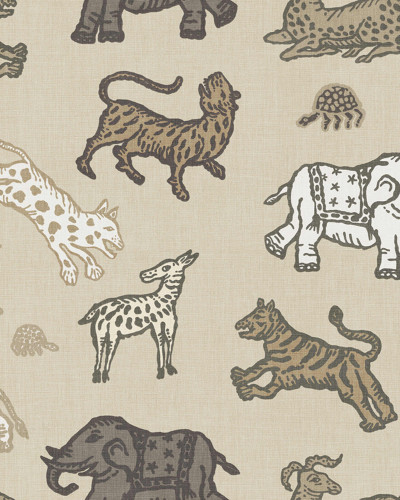 Tapet bej cu modele diverse de animale
