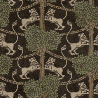 Tapet cu motive florale și animale stilizate într-un hol primitor