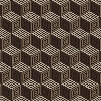 Tapet cu model geometric maro într-o baie modernă