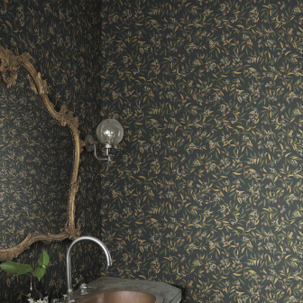 Tapet floral antracit cu design delicat