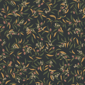 Tapet floral antracit cu design delicat