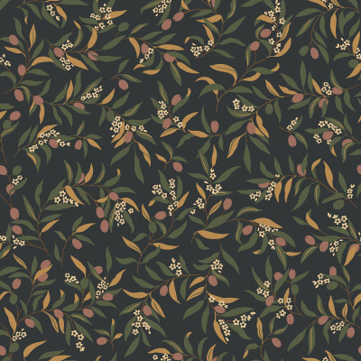 Tapet floral antracit cu design delicat
