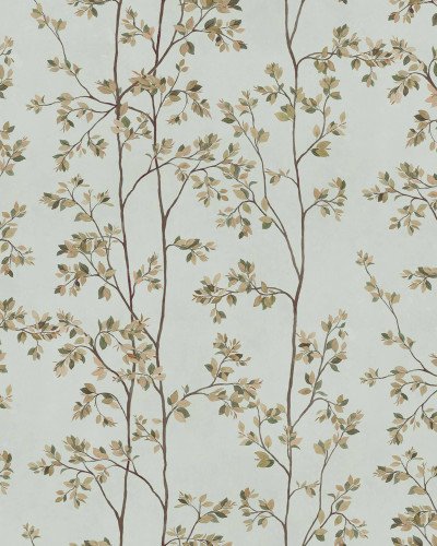Tapet floral bleu într-un interior elegant