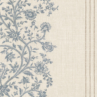 Tapet floral albastru în living elegant