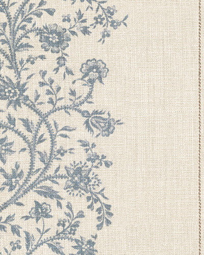 Tapet floral albastru în living elegant