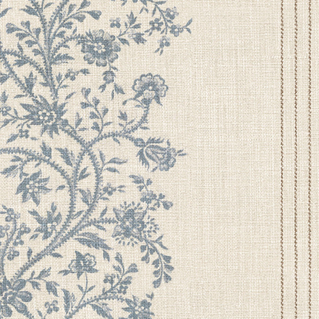 Tapet floral albastru în living elegant