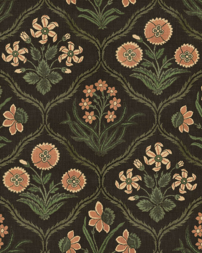 Tapet floral elegant într-un dormitor primitor