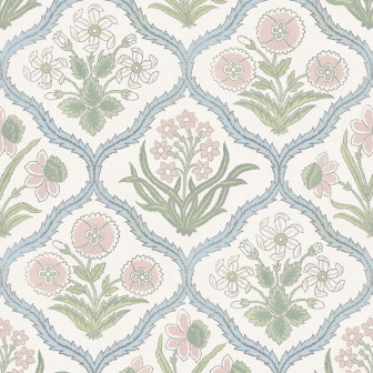 Tapet floral pastelat cu motive florale stilizate