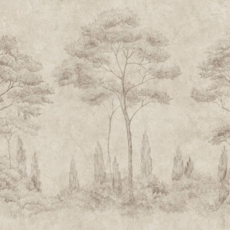 Tapet cu design elegant cu motive naturale în tonuri de bej