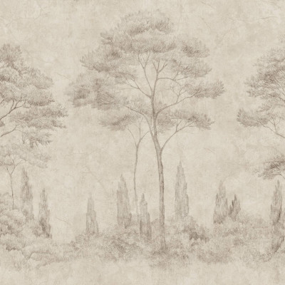 Tapet cu design elegant cu motive naturale în tonuri de bej