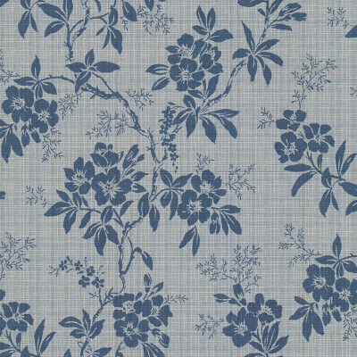 Tapet floral albastru, design interior elegant