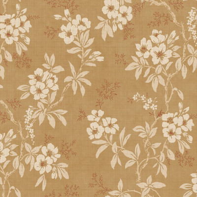 Tapet floral galben cu design delicat