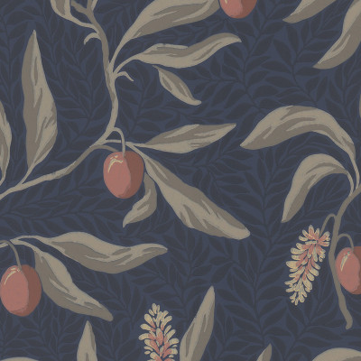 Tapet floral clasic albastru cu accente delicate într-o cameră amenajată