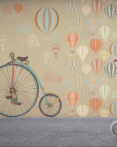 Mongolfieră, Pistachio -  cu baloane aerostatice colorate, biciclete retro și un strop de nostalgie.