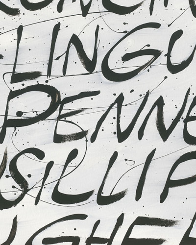 Tapet abstract cu text alb-negru Origano, Alb