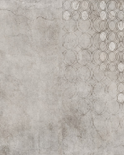 Tapet gri cu design minimalist "O" cu cercuri subtile.