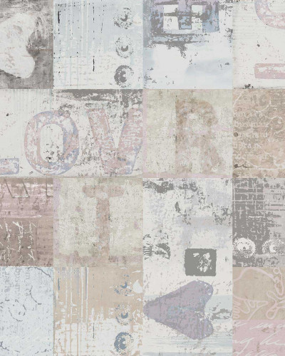 Tapet Love & Patch Beige, cu design abstract, in nuante neutre si textura delicata.