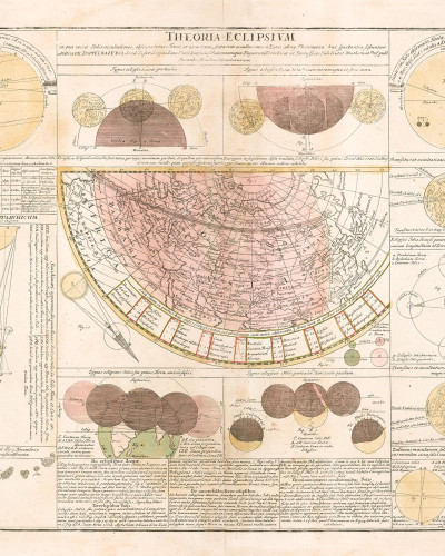 Tapet Eclypse Ivory cu o harta astronomica