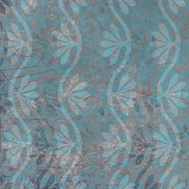 Tapet Villa Blue cu design abstract, in culori delicate de albastru si gri, ideal pentru living, dormitor sau hol