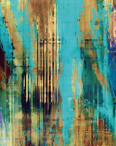 Tapet Affresco, Cobalt Blue, cu un design abstract, culori vibrante si o textura unica.