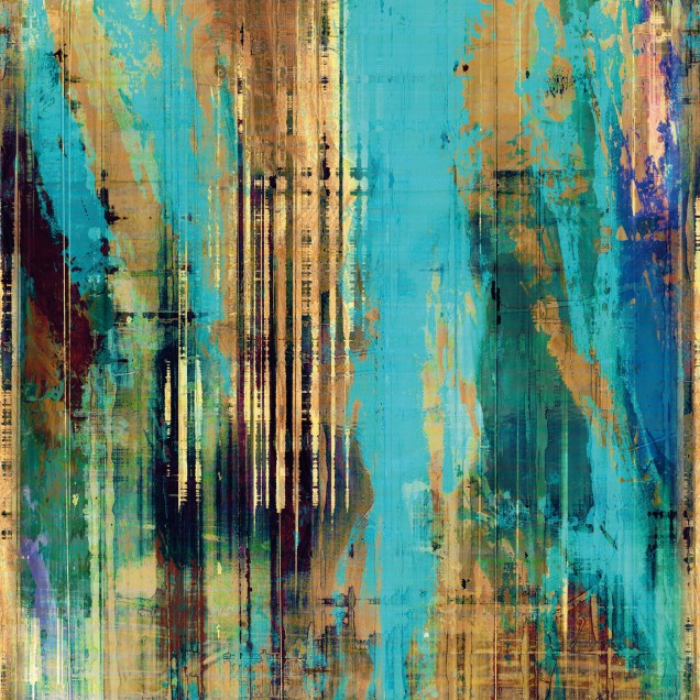 Tapet Affresco, Cobalt Blue, cu un design abstract, culori vibrante si o textura unica.