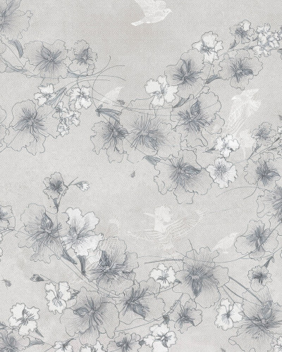 Tapet floral Birdflower, Grey A
