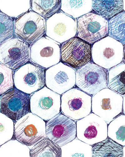 Tapet cu design abstract, cu accente pastelate, perfect pentru living sau dormitor.
