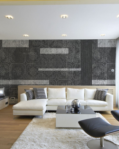 Tapet cu design modern geometric, model Carpet, culoare Negru