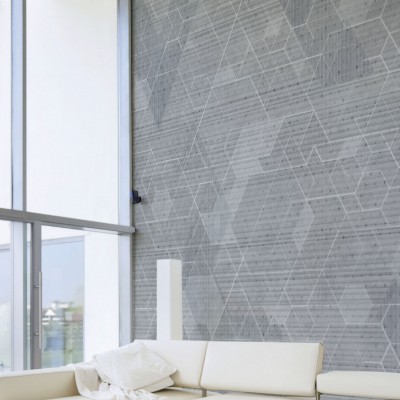 Tapet geometric modern gri cu design texturat