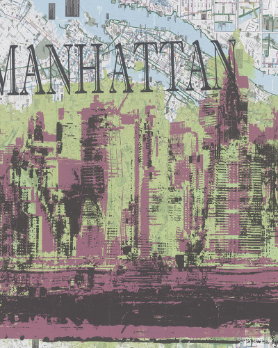 Tapet abstract cu orizontul New York-ului